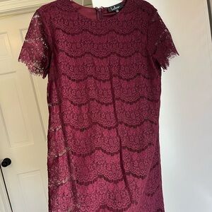 Lulu's Burgundy Lace Dress